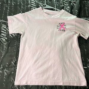 Pink anti social social club shirt size Small